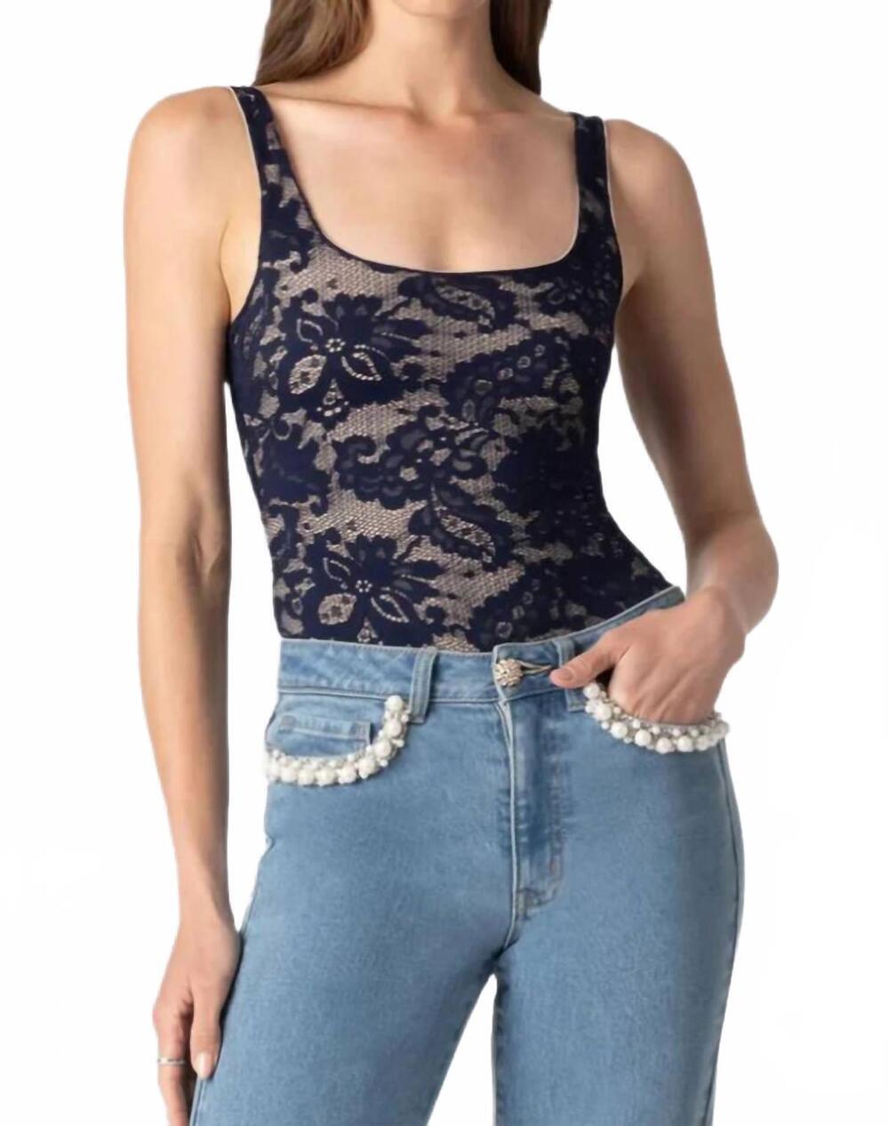 NEW GENERATION LOVE gigi lace bodysuit in navy
